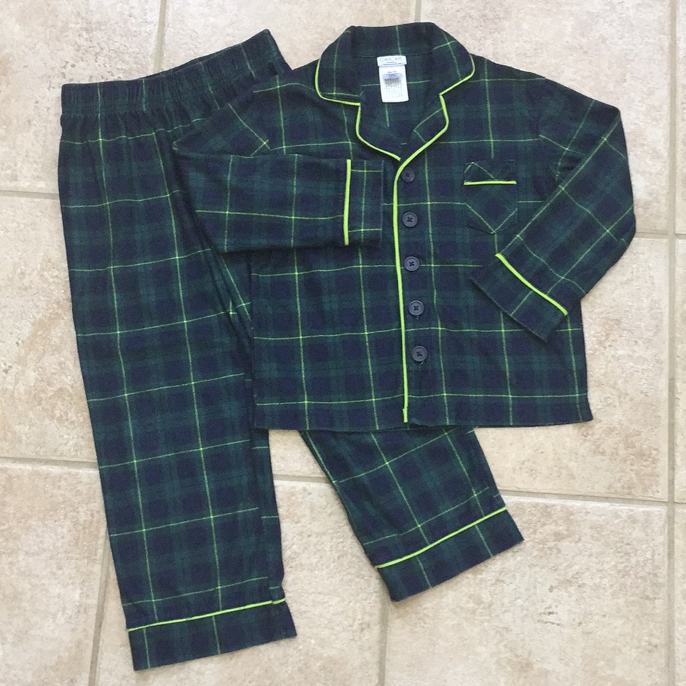 Cherokee Plaid Coat Style Shirt and Pants Pajamas